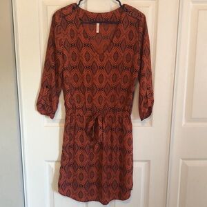 PINKBLUSH Coral & Blue Chevron Print Maternity Dress XS